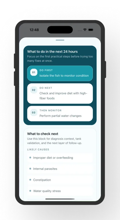 Fish Disease Identifier next checks screen